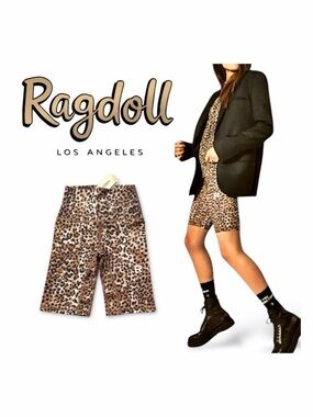 Ragdoll LA Work Out Biker Shorts Leopard Print